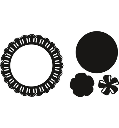 CR1350 - Marianne Design - Ribbon doily with rosette