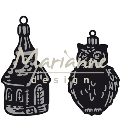 CR1381 - Marianne Design - Tinys ornaments church & owl
