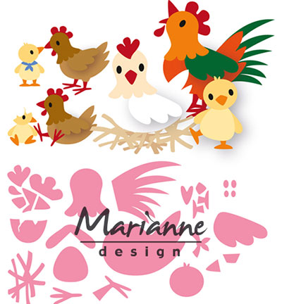COL1429 - Marianne Design - Elines chicken family