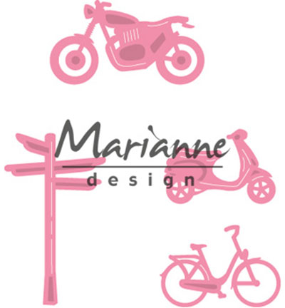 COL1436 - Marianne Design - Village Decoration set 4 (bycicle)