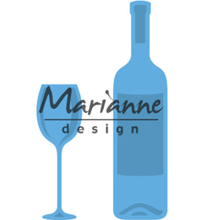 LR0481 - Marianne Design - Wine bottle & glass
