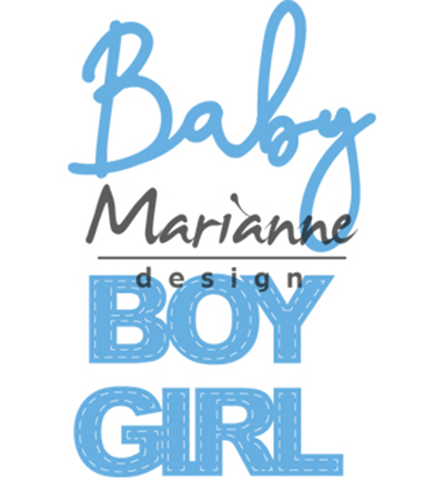 LR0576 - Marianne Design - Baby text boy & girl