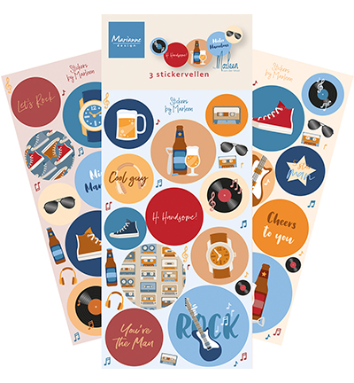 CA3205 - Marianne Design - Stickers, Hi Handsome! by Marleen