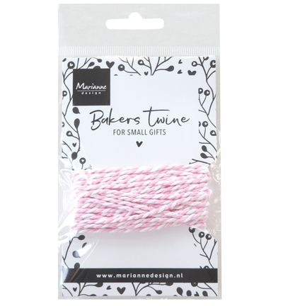 CA3226 - Marianne Design - Bakers Twine - light pink / white - Bakers twine