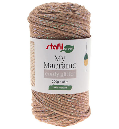 108064-04 - Stafil - Macrame Cordy Glitter, Camel