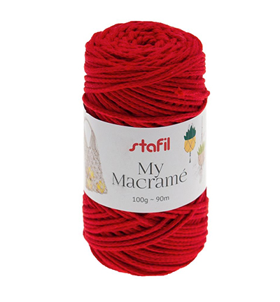 108073-14 - Stafil - Macrame Yarn, Red