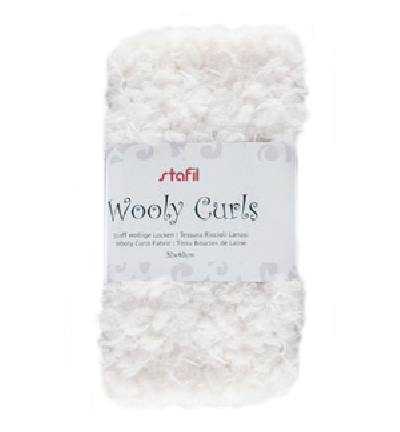 240014-01 - Stafil - Wooly curls fabric, White