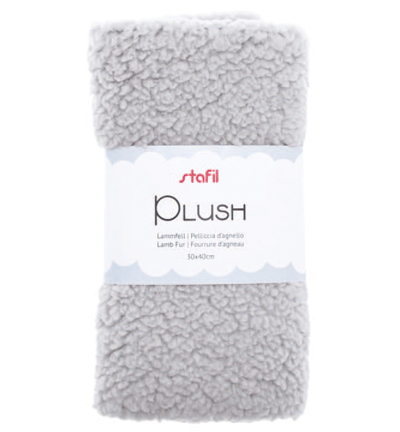 240016-05 - Stafil - Plush, lamsvel licht grijs, 100% polyester