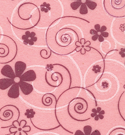 250130-44 - Stafil - Felt curly flowers, Pink Pastel/Lilac+White