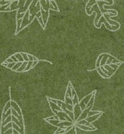 250133-38 - Stafil - Felt leafs, Olive Green melange/Cream