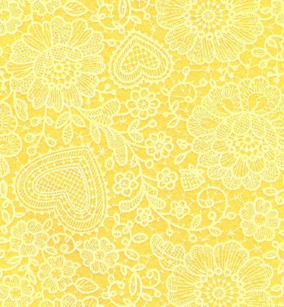 250134-42 - Stafil - Felt lace, Maize Yellow/White