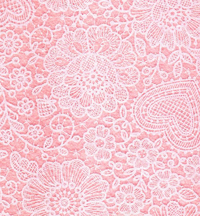 250134-44 - Stafil - Felt lace, Pink Pastel/White