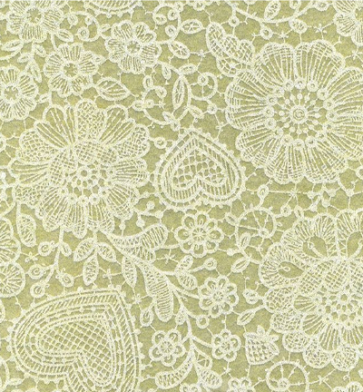 250134-45 - Stafil - Felt lace, Sage Green/White