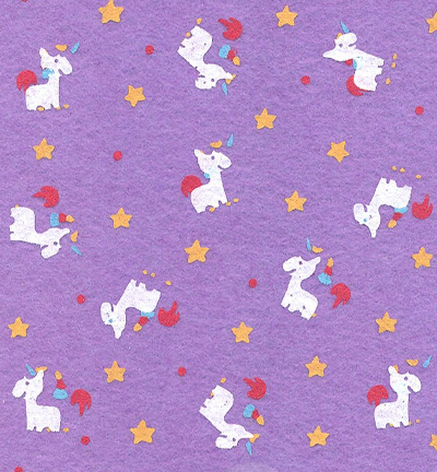 250138-43 - Stafil - Felt unicorn, Wisteria/Multicolor