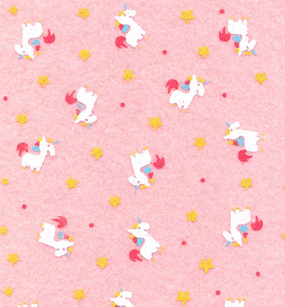 250138-44 - Stafil - Felt unicorn, Pastel Rose/Multicolor