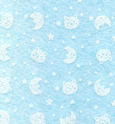 250139-16 - Stafil - Felt bear/moon, Light Blue/White