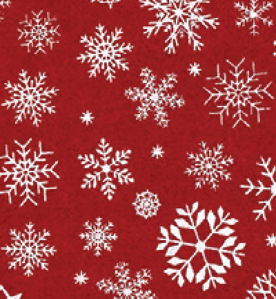 250150-8 - Stafil - Felt snowflakes, Red/White