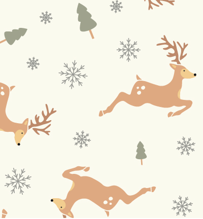 250153-25 - Stafil - Felt deers, Offwhite/Multicolor