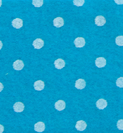 250171-18 - Stafil - Felt dots, Mid Blue/White