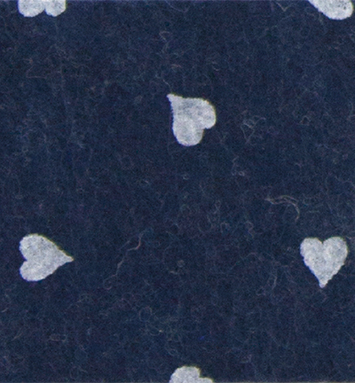 250172-33 - Stafil - Felt hearts, Blue melange/White