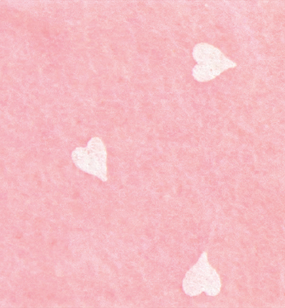 250172-36 - Stafil - Felt hearts, Baby Pink/White