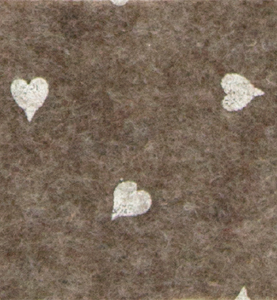 250172-40 - Stafil - Felt hearts, Brown melange/White