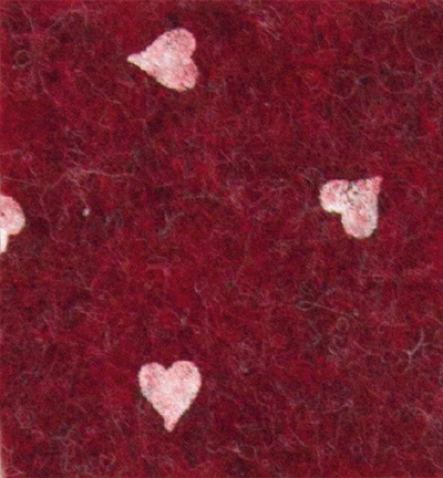 250172-41 - Stafil - Felt hearts, Red melange/White