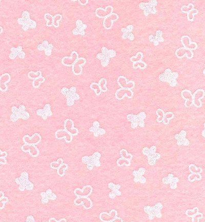 250173-44 - Stafil - Felt butterflies, Pink Pastel/White