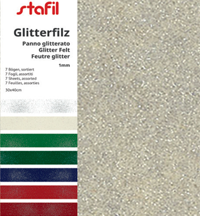 250176-99 - Stafil - Felt glitter, Set 7 colors