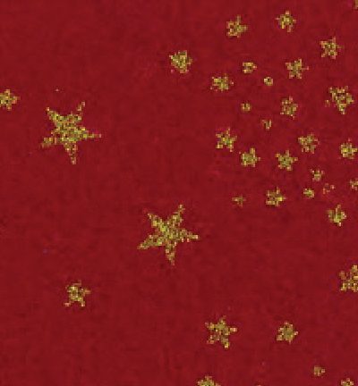250177-35 - Stafil - Felt glitter stars, Dark Red