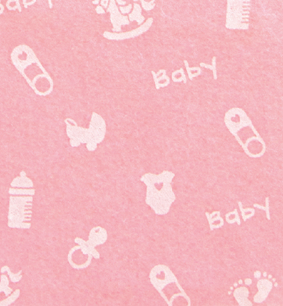 250179-36 - Stafil - Felt baby small, Baby Pink/White