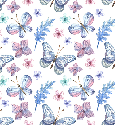 240054-07 - Stafil - Vegan leer, white, butterflies