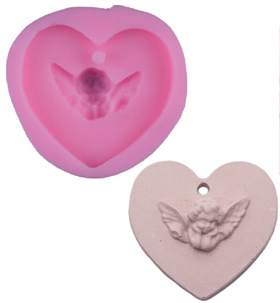 740039-49 - Stafil - Silicone Mold - Heart With Angel