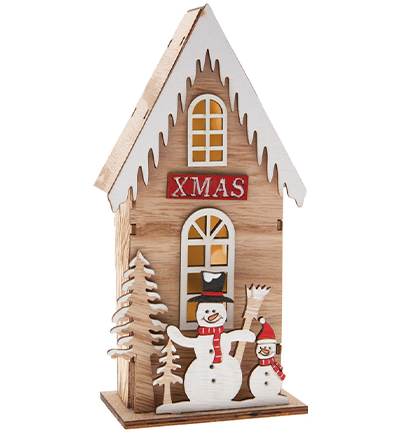 3908-011 - Stafil - DIY Set MDF Houses, with LED, Snowman
