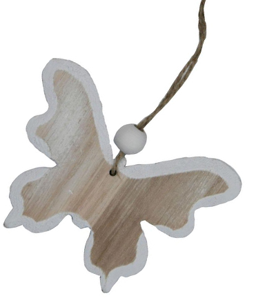 3057-04 - Stafil - Butterfly to hang, naturel/white