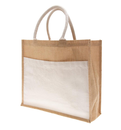 7402-01 - Stafil - Jute Shopper Bag + Cotton pocket