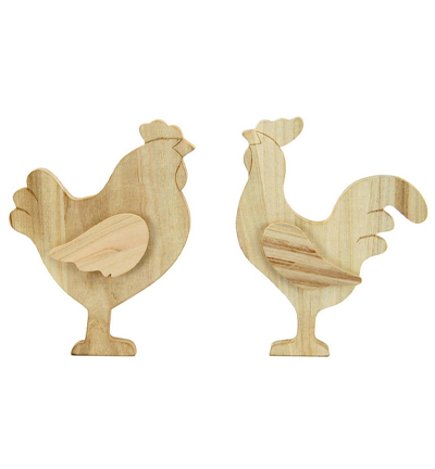 3055-31 - Stafil - Wooden Rooster/Hen