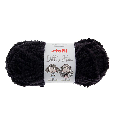 108086-07 - Stafil - Boucle Yarn Dolls Hair, Black
