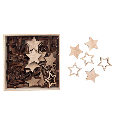 3428-01 - Stafil - Wooden stars naturel