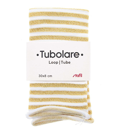 747070-01 - Stafil - Cotton tube, Stripes Glitter Gold