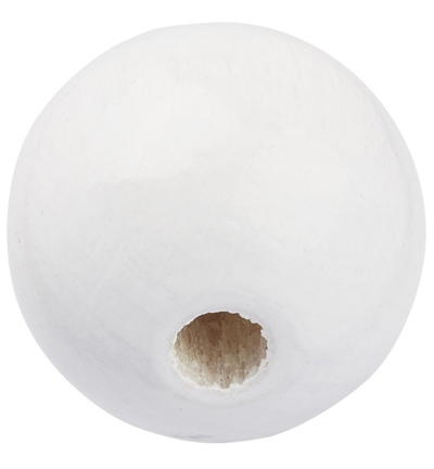 H3260-401 - Stafil - Perle en bois pour cordon tétine, Blanc