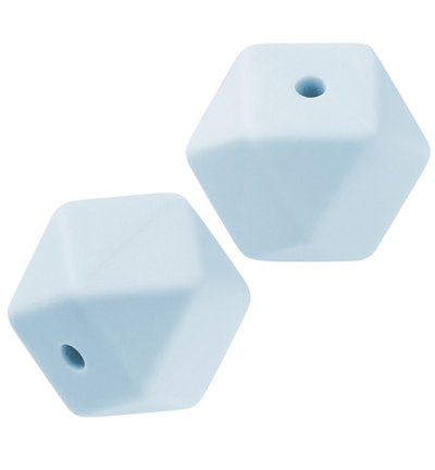 H3264-140 - Stafil - Perle hexagonale en silicone pour cordon tétine, Bleu clair