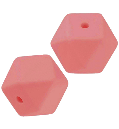 H3264-148 - Stafil - Perle hexagonale en silicone pour cordon tétine, Terracotta