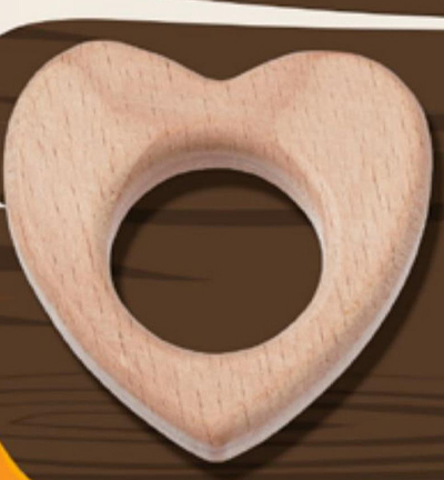H3265-001 - Stafil - Wooden Heart for pacifier chain, Natural, 50mm