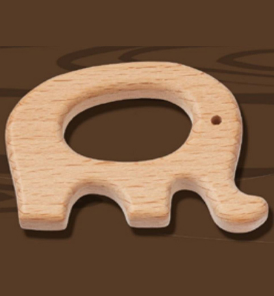 H3265-004 - Stafil - Wooden elephant for pacifier chain, Natural, 70mm