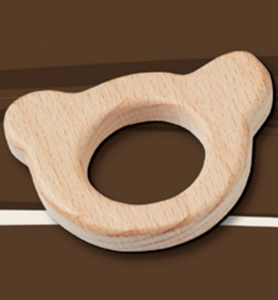 H3265-005 - Stafil - Wooden bear for pacifier chain, Natural, 63mm