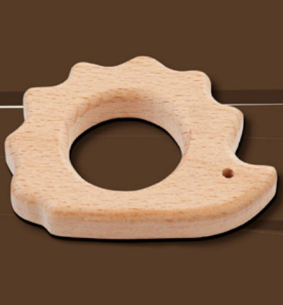 H3265-008 - Stafil - Wooden hedgehog for pacifier chain, Natural, 60mm