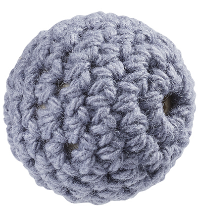 H3266-010 - Stafil - Crochet bead for pacifier chain, Grau Blau, 2 x 20mm