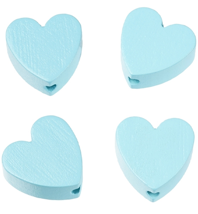 H3260-033 - Stafil - Coeur pour cordon tétine, Turquoise