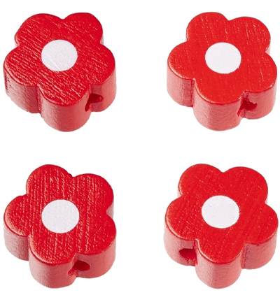H3260-058 - Stafil - Fleurs pour cordon tétine, Rouge